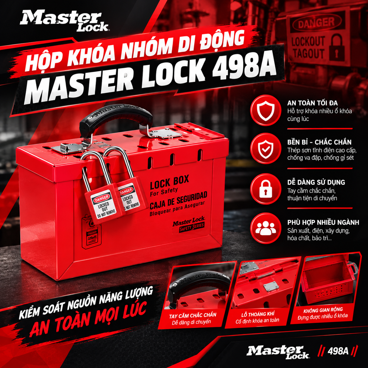 Khóa Nhóm Di Động Master Lock 498A